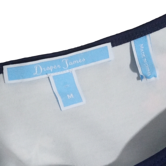 Draper James Floral Print Fit & Flare Dress Sleeveless Navy Blue Size Medium - Picture 3 of 6